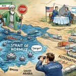 Iran Tegaskan Kendali Strategis di Selat Hormuz sebagai Instrumen Diplomasi Global. (Ilustrasi dibuat oleh AI).